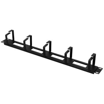 Raccogli cavi con ganci 1U per armadio Rack 19" Nero RAL9005