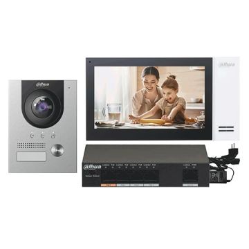 Dahua DHI-KTP01(S) Kit Videocitofonico monofamiliare IP Villa da parete 7” Touch 2.0Mpx 1080p PoE app mobile & cloud IP55 IK07