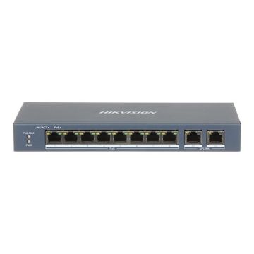 Hikvision DS-3E0310P-E/M Switch di rete 8 Porte PoE 10/100Mbps + 2 Porte 10/100/1000Mbps 60W non gestionabile