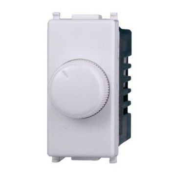 Dimmer regolatore a manopola compatibile Vimar Plana per carichi resistivi 100W-1000W colore bianco Ettroit EV1301