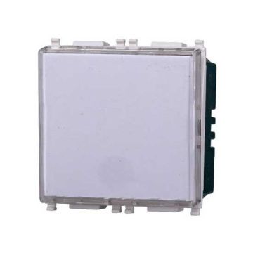 Pulsante portanome 2P 10A 250V compatibile Bticino Livinglight colore bianco Ettroit EV1901