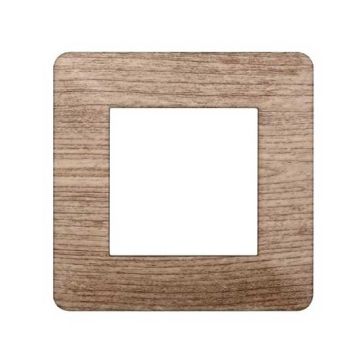 Placca compatibile Vimar Plana 2 moduli plastica colore legno chiaro Ettroit EV83204