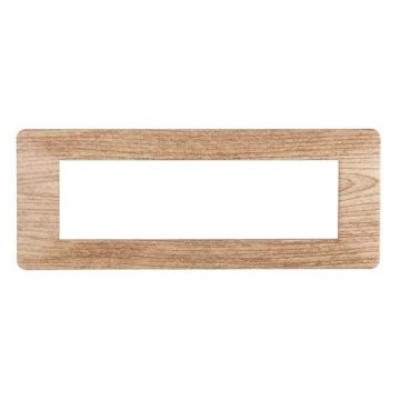Placca compatibile Vimar Plana 7 moduli plastica colore legno chiaro Ettroit EV83704