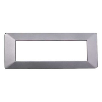 Placca compatibile Vimar Plana 7 moduli plastica colore argento Ettroit EV83706