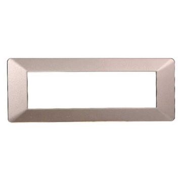 Placca compatibile Vimar Plana 7 moduli plastica colore bronzo Ettroit EV83710