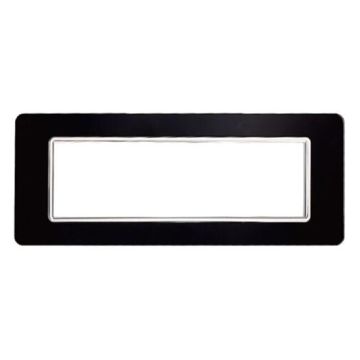 Placca compatibile Vimar Plana 7 moduli vetro colore nero Ettroit EV84602