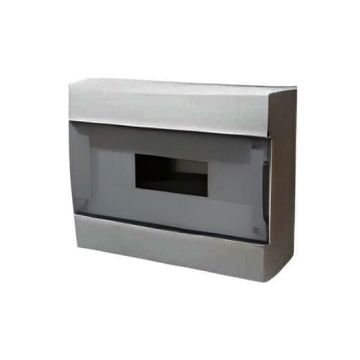 Centralino da parete 12 moduli grigio RAL 7035 con portello trasparente fumè 280x220x106mm IP40 FAEG - FG14412