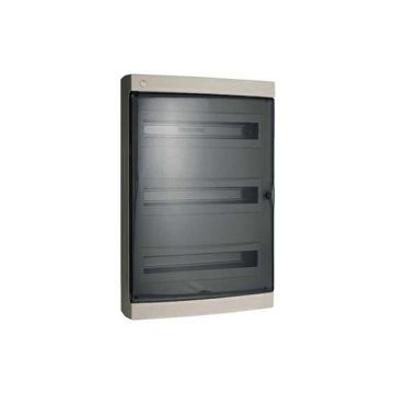 Centralino da parete 54 moduli grigio RAL 7035 con portello trasparente fumè 396x526x112mm IP40 FAEG - FG14454