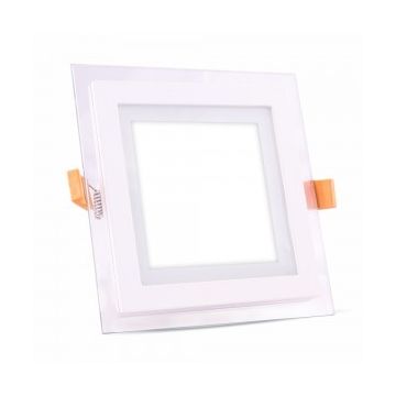 Mini pannello LED da incasso 6W - Mod. VT-602G SKU 4738 - bianco caldo 3000K - quadrato