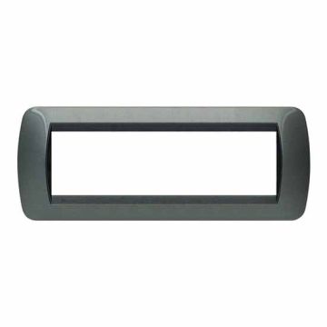 Placca Living International 7 moduli - Acciaio scuro L4807AC