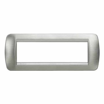 Placca Living International 7 moduli - Acciaio Spazzolato L4807AST