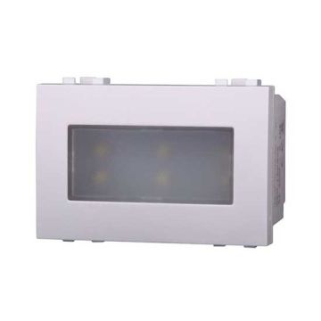 Lampada LED segnapasso 2.4W 220V ON/OFF luce bianco caldo 3000K da incasso compatibile Bticino Livinglight colore bianco