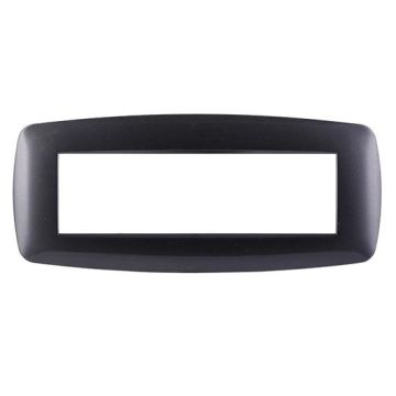 Placca compatibile Bticino Livinglight 7 moduli plastica slim colore acciaio scuro