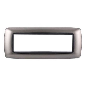 Placca compatibile Bticino Livinglight 7 moduli plastica slim colore titanio
