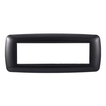 Placca compatibile Bticino Livinglight 7 moduli plastica bombata colore grafite acciaio scuro