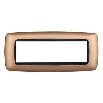 Placca compatibile Bticino Livinglight 7 moduli plastica bombata colore oro