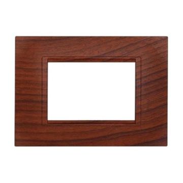 Placca compatibile Bticino Livinglight 3 moduli plastica quadrata colore radica