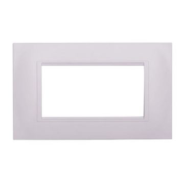 Placca compatibile Bticino Livinglight 4 moduli plastica quadrata colore bianco