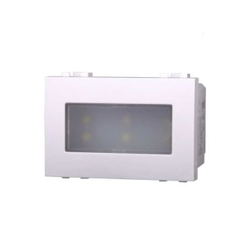 ETTROIT MT0303 lampada led segnapasso installabile su cassetta 3 moduli 220V ON/OFF 6000K commpatibile bticino Matix