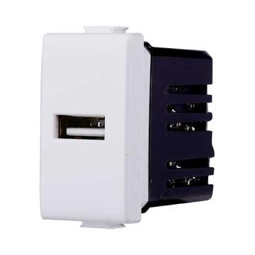 Presa Caricatore USB Type-A compatibile Bticino Matix 5Vdc 2.1A colore bianco