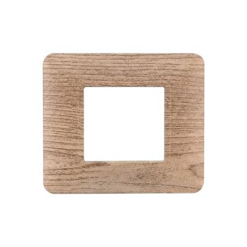 Placca compatibile Bticino Matix 2 moduli plastica colore legno chiaro