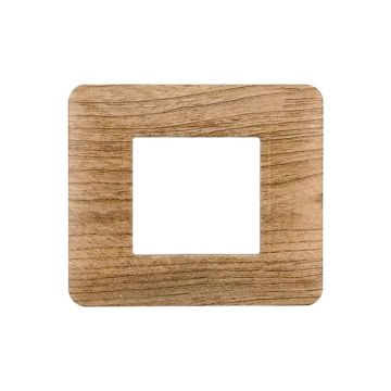 Placca compatibile Bticino Matix 2 moduli plastica colore legno scuro