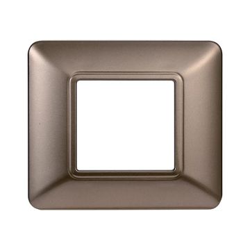 Placca compatibile Bticino Matix 2 moduli plastica colore bronzo