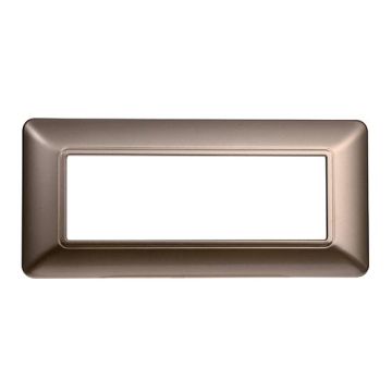 Placca compatibile Bticino Matix 6 moduli plastica colore bronzo