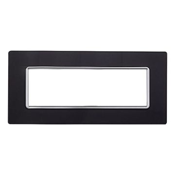 Placca compatibile Bticino Matix 6 moduli vetro colore nero