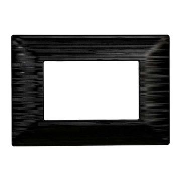 Placca compatibile Bticino Matix 3 moduli plastica colore nero satinato