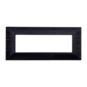 Placca compatibile Bticino Matix 6 moduli plastica colore nero satinato