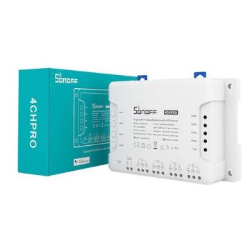 Interruttore universale smart switch WiFi controllo 4Ch linee indipendenti con modulo ricevitore RF 433MHz temporizzazione guida DIN SONOFF 4CHPROR3