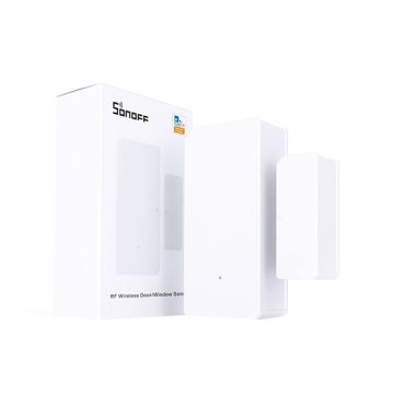 Sensore allarme contatto magnetico senza fili 433MHz wireless per porte e finestre bianco SONOFF DW2-RF