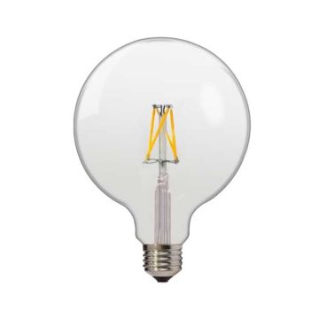 Lampadina led filamento globo 6.5w e27 g120 bianco caldo 2700k