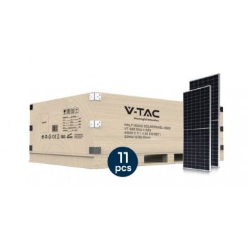 Kit fotovoltaico 4.95KW set 11pz Pannello solare fotovoltaico monocristallino 450W 1500V lega di alluminio e vetro temperato Waterproof IP68 - sku 11553