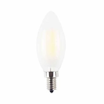 V-Tac VT-1924 Lampadina LED Candela filamento Vetro Opaco 4W E14 2700K 350LM - 71011