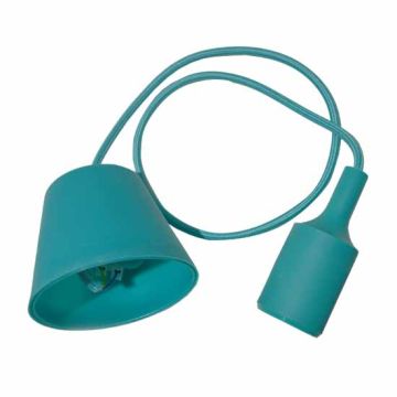 Portalampada decorativo pendente 1MT in silicone attacco E27 - Mod. VT-7228 SKU 3486 - Verde