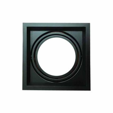 Portafaretto incasso alluminio quadrato orientabile 1xAR111 - Mod. VT-7221 - SKU 3581 - Nero