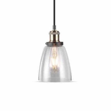 V-TAC VT-7140 Lampadario portalampada pendente E27 in vetro e metallo Ф140mm - sku 3735