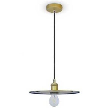 V-TAC VT-7777 Lampadario led Portalampada a disco in metallo 1MT colore oro Vintage E27 Ф300mm sku 3752