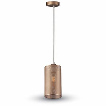 V-TAC VT-7132 Lampadario Portalampada 1MT E27 Ф130mm metallo traforato colore oro champagne sku 3827