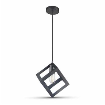 Lampadario Portalampada romboidale 1MT E27 Ф250mm Mod. VT-7161 -Metallo Nero