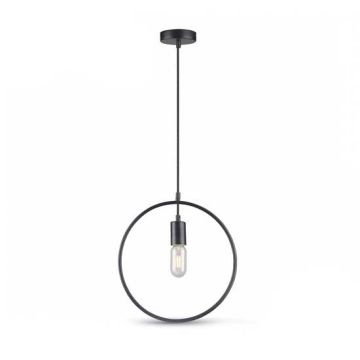 Lampadario Portalampada Circolare 1MT E27 Ф320mm - Mod .VT-7320 - SKU 3836 - Metallo Nero