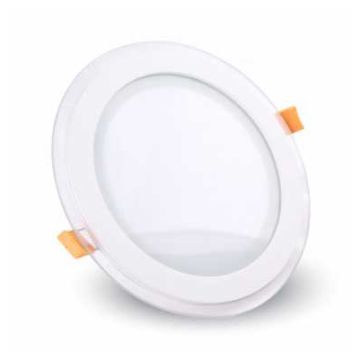 Pannello LED da incasso tondo 18W Cornice in Vetro 6000K + Driver