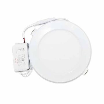 Pannello LED da incasso tondo 12W + Driver VT-1209 SKU 4878 bianco caldo 3000K