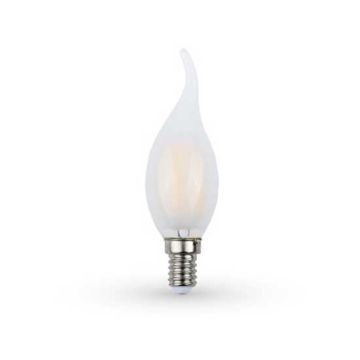 V-Tac VT-1927 Lampadina Flame LED filamento Vetro Opaco 4W E14 - SKU 7105 - Bianco naturale 4000K