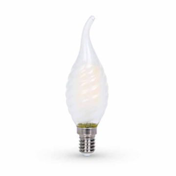 V-Tac VT-1923 Lampada LED flame filamento Smerigliato Tortiglione 4W E14 - bianco freddo